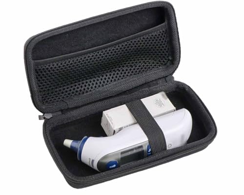 Hard Case Compatible with Ear/Infrared Thermometer, Storage Braun...