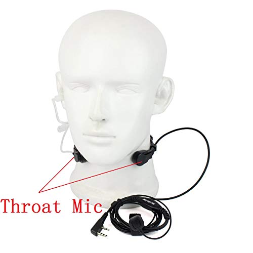 image for Retevis 2 Pin Throat Mic Walkie Talkie Earpiece Covert Acoustic Tube F