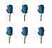 Angel Isabella Set of 6 Deep Blue Turquoise Rose Boutonniere with Pin for Prom, Party, Wedding