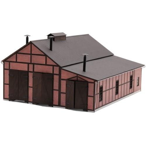 Abri de locomotive 1956 H0 : hangar de maintenance miniature pour train électrique