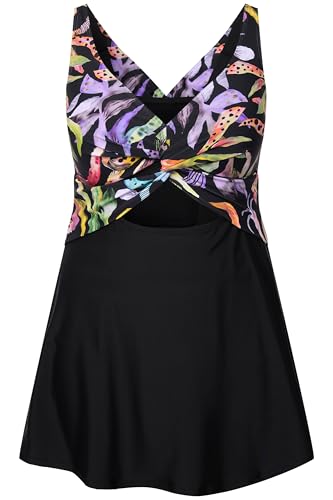 Ulla Popken, Damen, große Größen, Badekleid, Blüten, Cut-Out, Softcups,...