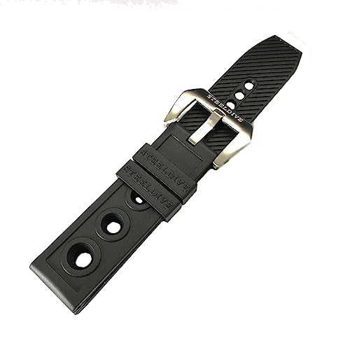 Bracelet montre 20mm silicone London Craftwork étanche et souple noir