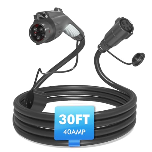 30ft 40A J1772 EV Charger Extension Cable with Bag