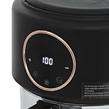 3.81qt Airy Fryer ，360° Viewable Airy Fryer, Small Glass Air Fryer 8 Preset Modes,Digital Display, Adjustable Temp 175F - 400F Cookware French Fries Chicken Legs Turkey (Black)