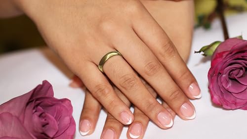 AndreAngel 18K Gold Melted Over Titanium Alloy Wedding Band Ring for Women 4.5 mm Width 4.0 GR Classic Domed Contoured Comfort fit, High-Polished Finish, and Vintage Design. Engagement and Anniversary.3