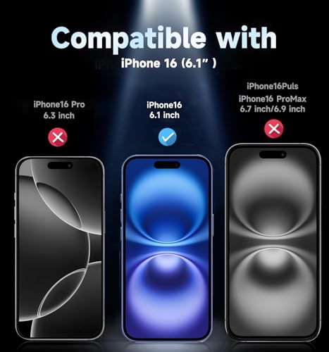 Image of MAGIC JOHN 2 Pack for iPhone 15 /16 6.1 inch Privacy Tempered Glass Screen Protector, Bubble Free, HD Clear, Easy Installation