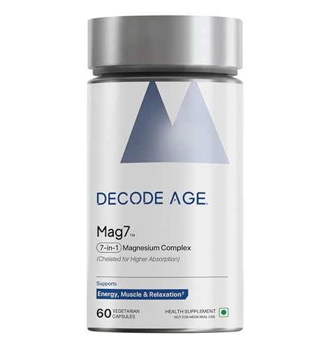 Image of Decode Age Mag7 | Magnesium Glycinate with Citrate & Malate | Chelated for High Absorption | Magnesium Complex Supplement - Supports Sleep, Mood, Muscle Recovery & Bone Health | 60 Capsules