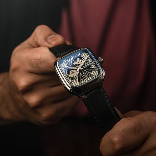 thomas earnshaw men39s 40mm engineer paxton skeleton automatic watch with leather strap es-8294