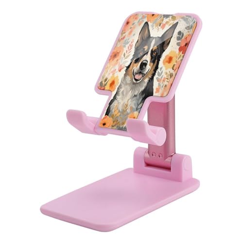 Support téléphone de bureau réglable pour soulager les cervicales motif floral