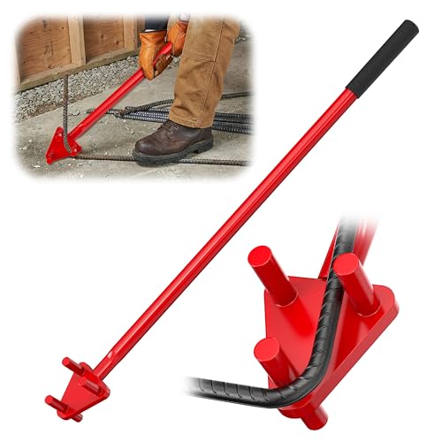 Fixum Manual Rebar Bender for 5/8 Rebar Bars Heavy Duty Hand Operated Bending Machine Style Tool for Flat Bar & Rod Bending Solid Steel Lever with Cast Steel Reverse Head