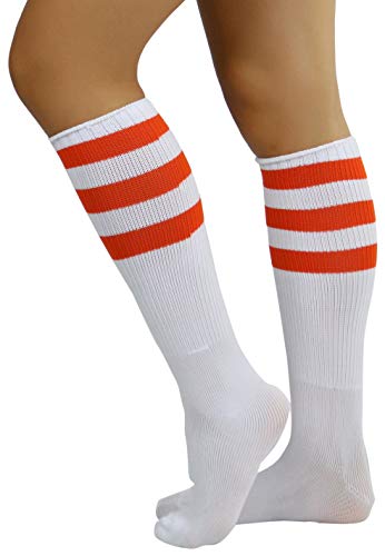 Image of ToBeInStyle Women's Premium Below Knee Athletic Socks w /Contrasting Wide Stripes