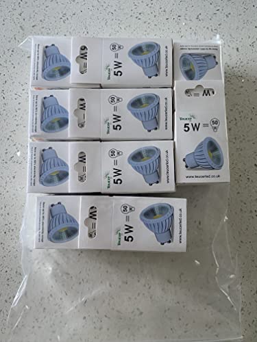 Teucer LED GU10 Bulb Warm White 3000k Dimmable White Body Pack of 10