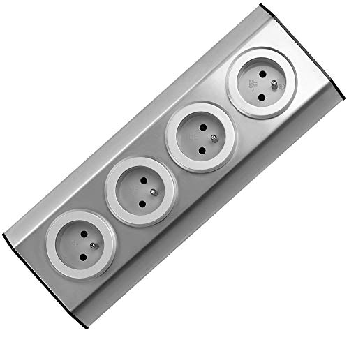 ORNO FS-1 4 Enchufes Cocina Montaje En Superficie de 45 ° 3680W para Cocina, Oficina y Encimera,...