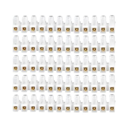 Ankuee 5PCS Terminal Block Set, 12 Position Dual Row Terminal Strip, 10A 250V Electrical Barrier Wire Connector Block for Home, Industry, Office and More
