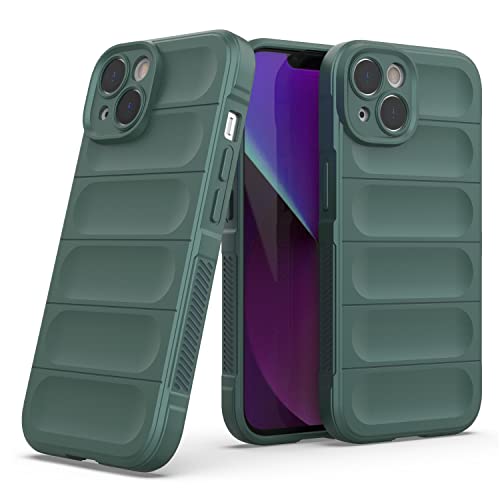 Amazon Brand - Solimo Silicone Mobile Cover for Apple iPhone 14 (Silicon_Dark Green)