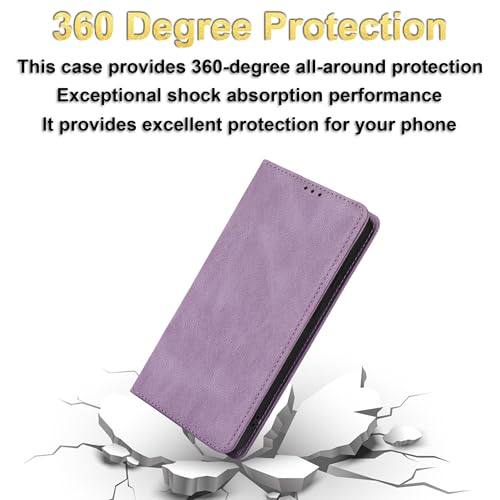 Étui en cuir PU pour iPhone 17 5G avec finitions soignées violet clair - 6
