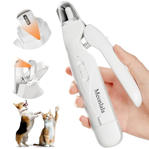 Meonlala 2-in-1 Dog Nail Clippers & Dog Nail Grinder with 2 LED Lights, Ultra-Quiet, USB Rechargeable,Security Upgrade,Multiple Grinding Methods, and Splash Guard for Small and Large Dogs & Cats