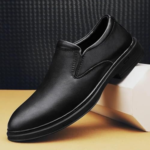 Men's Classic Modern Formal Oxford Lace Up Dress Shoes Classic Round-Toe Low Top Block High Heel Shoes for Party Dating Prom2