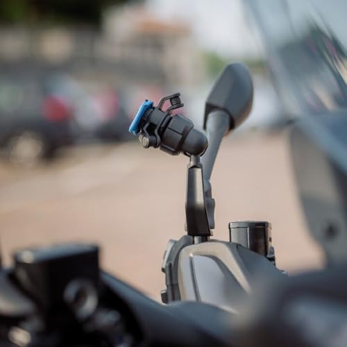 Image of Quad Lock Mirror Stem Motorcycle Phone Mount with Vibration Dampener and MAG Phone Case for iPhone 17 Pro