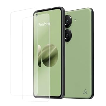 OAGELIM [Pacote com 2] Protetores de tela compatíveis com Asus ZenFone 10, grau militar à prova de estilhaçamento e película de vidro temperado HD de dureza 9H compatível com capa para Asus ZenFone 10