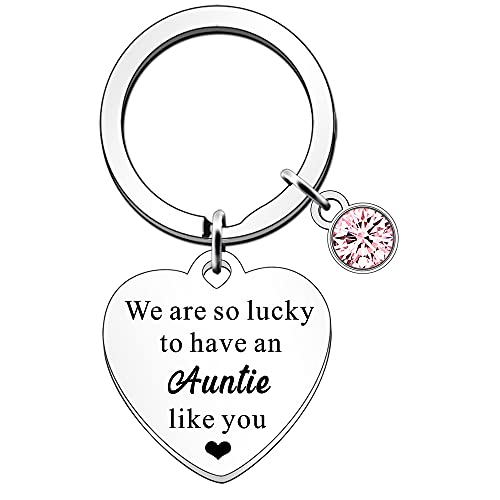 SDOFY Porte-clés « Auntie Gifts from Nephew Niece Auntie » - Cadeau d'anniversaire pour tante - We are So Lucky to Have an Auntie Like You