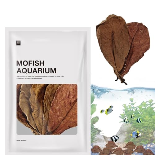 Hojas de indios para acuarios – Exaltador natural de agua, hojas secas seguras para acuarios | Suplementos naturales para acuarios, hojas secas seguras, camarones y peces tropicales,