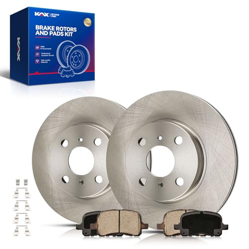 Image of KAX Front Brake Kit, OE Brake Rotors and Ceramic Brake Pads | Fits Toyota Corolla 1998 1999 2000 2001 2002, Chevrolet Prizm 1998 1999 2000 2001 2002, Automotive Replacement Brake Kit