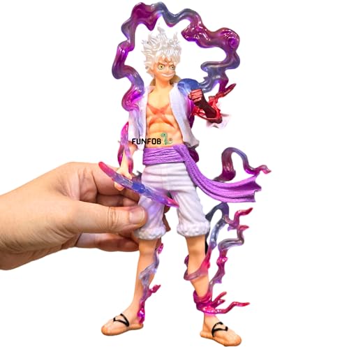 Image of Blue Aura Monkey D Luffy Gear 5 Action Figure | Huge Size | Height-27cm Sun God Figure | Sun God Big Standing