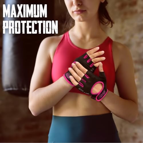 EVO Fitness Women Weight Lifting Gym Gloves Breathable Workout Ladies Exercise Training Bodybuilding Girls Cycling with Non-Slip EVA Foam Palm Protection - Image 5