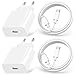 Ladekabel Schnellladekabel  günstig Kaufen-4-Pack 25W USB C Ladegerät mit iPhone Ladekabel 2M für iPhone 14 Pro Max 13 12 Mini 11 XR X 8 SE, iPhone Schnellladegerät USB C Netzteil Stecker Adapter USB C Fast Charger mit Schnellladekabel iPhone