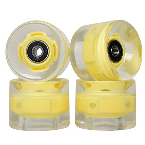 FREEDARE Skateboard Wheels with Bearings 60mm Longboard Wheels LED Cruiser Wheels