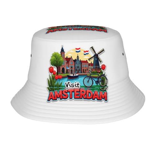 Pieghevole e pieghevole: questo cappello da pescatore unisex con stampa di tulipani Amsterdam è progettato per essere pieghevole e pieghevole, rendendolo facile da riporre nella borsa da spiaggia o in valigia, perfetto per viaggi e attività all'aperto.