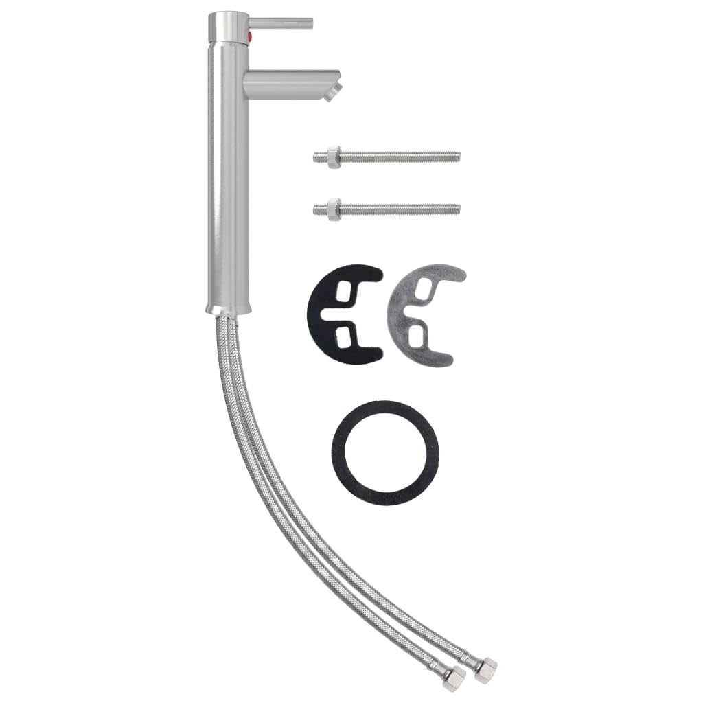 SKM Badezimmer Mischbatterie Silbern 12x30 cm,Heimwerkerbedarf, Sanitärbedarf, Sanitärkeramik & Armaturen, Armaturen,Silber,0.97KG,149091