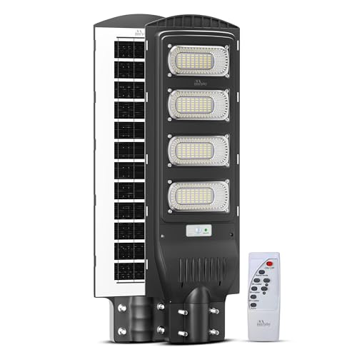 Image of Murphy 120W Solar Street Light | Light Output Equivalent to 16W LED | 192 SMD LEDs | 15Ah Battery | Dusk to Dawn Auto On /Off | Motion Sensor | IP65 Waterproof | Cool White | ABS Body | 1 Year Warranty