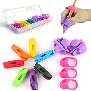 Pencil Grips, Firesara Ergonomic Rainbow Pencil Grips for Kids Handwriting,Pencil Grip Posture Correction Training Writing Aids for Adults Kids Preschoolers Students Special Needs(12PCS)