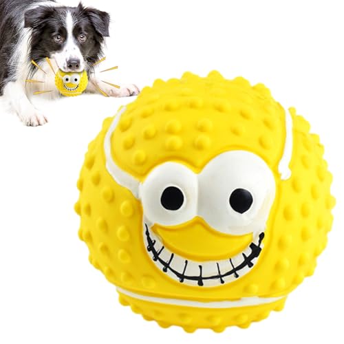 Latex Quietschender Hundespielzeug Ball Quietschende Latex Gesicht Bälle für Hunde Lustige Hüpfkauen Faceballs Hund Welpen Spielzeug für Kleine Mittlere Hunde Welpen Katzen Kätzchen Sicher Langlebig
