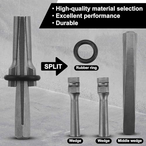 Image of Gisafai 1 Pcs Rock Splitting Wedges, 3 /4'' Wedge and Feather Shims, Heavy Duty Chisel and Feather Stone Splitting Tools Rock Hounding Equipment for Marble Rocks Concrete Granite