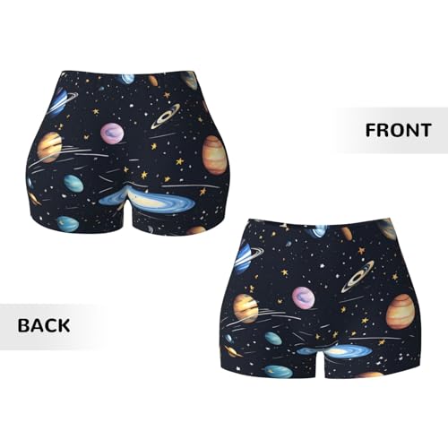 The Solar Family Pattern Sports Shorts, high Elastic Slim Fitness Pants, Suitable for Yoga/Leisure/Daily wear3