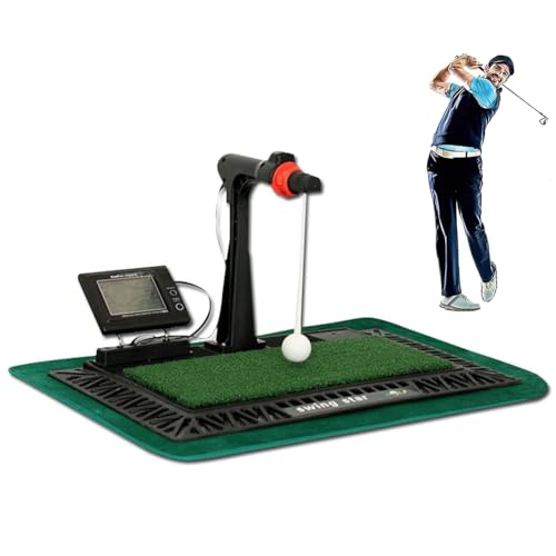 Trener huśtawki golfowej, sprzęt treningowy do gry w golfa z wyświetlaczem LCD, korekta pomocy trenera huśtawki golfowej, obracana o 360 stopni, mata symulacyjna do ćwiczeń piłki golfowej do użytku