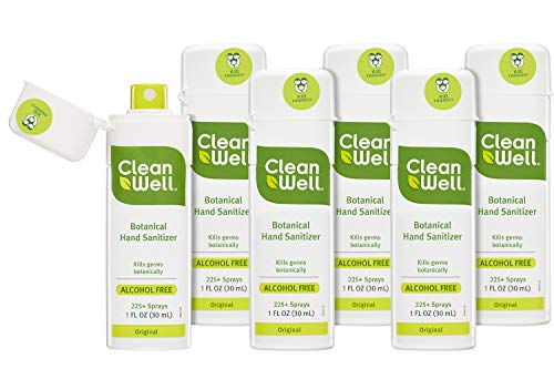 CleanWell Botanical Hand Sanitizer Spray, Citrus Thyme, 1 fl oz (6 PK)