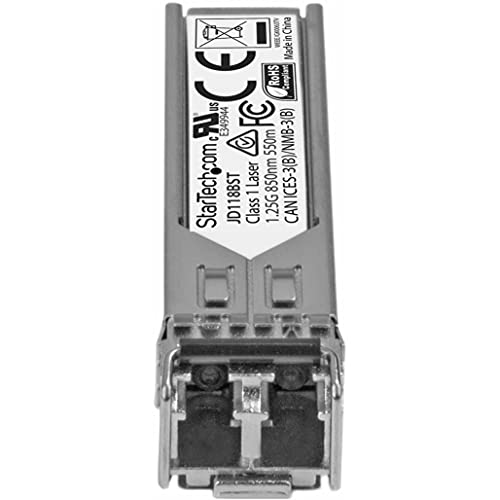 Image of StarTech.com HPE JD118B Compatible SFP Module - 1000BASE-SX - 1GbE Multi Mode (MMF) Fiber Optic Transceiver - 1GE Gigabit Ethernet SFP - LC 550m - 850nm - DDM HPE 5900, 12500, 5500 (JD118BST)