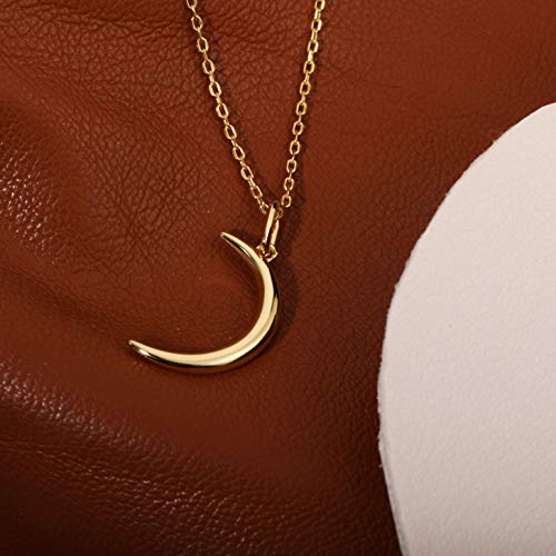 Moon Necklace Dainty Gold Necklaces For Women Sterling Silver Necklace (Gold) #TOP1