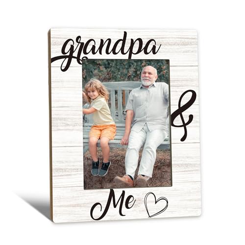 Beliran Fathers Day Grandpa Picture Frames - Grandfather Photo Frame Grandpas Gifts for Fathers Day Birthday from Grandkids Grandpa and Me Grandfather Picture Photo Frames for Home Bedroom Decor 5x7