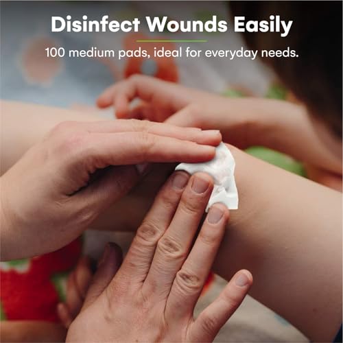 Image of Care Touch 100-Pack Alcohol Wipes - Individually Wrapped Alcohol Prep Pads with 70% Isopropyl - Sterile 2-Ply Antiseptic Swabs for First Aid Kits, Cleaning, Travel and Everyday Use