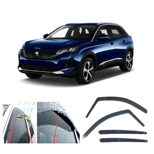 AC WOW 4 déflecteurs d'air de pluie pour Peugeot 3008 (P84) 2016 2017 2018 2019 2020 2021 2022 2023 2024