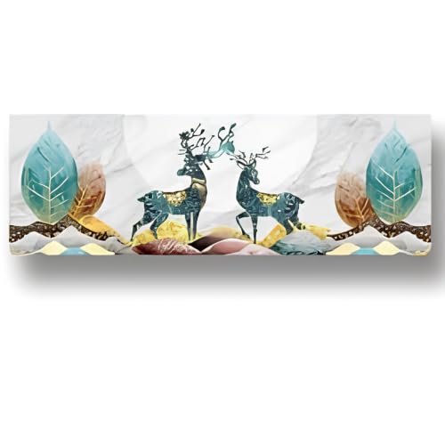 Image of Polyester Printed Air Conditioning Dust Cover Folding Designer Ac Cover For Indoor Split Ac 1.5 Ton (97X 31X 21 Cm ) (Deer)