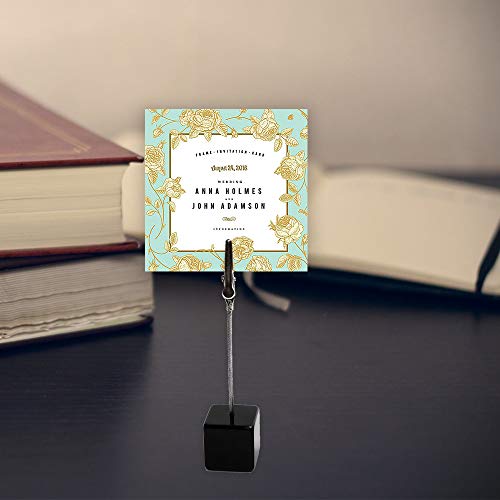 10Pcs Table Number Holder Name Place Card Holder Memo Clip Holder Stand Note Holder Pictures Card Paper Menu Clip (Black) #TOP3