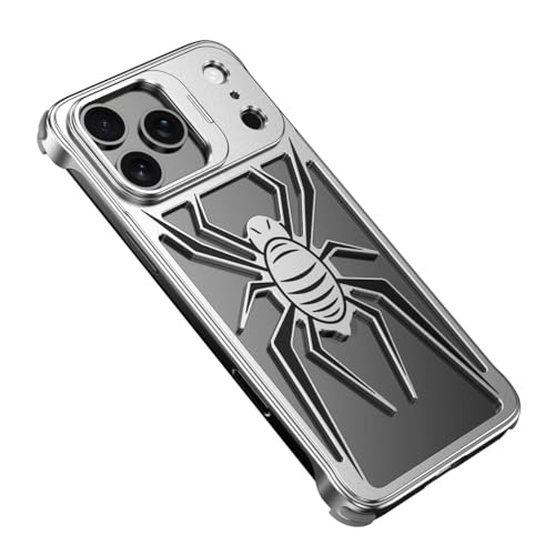 Coque iPhone 14 Pro Max argent en métal look minimaliste pour le bureau