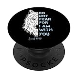 Do Not Fear For I Am With You Bible Verse Wolf PopSockets Swappable PopGrip