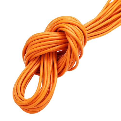 Cuerda de cuero fina para diseñar collares y pulseras bohemias en color naranja 2